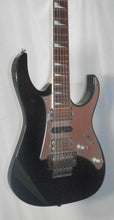 Load image into Gallery viewer, Ibanez RG350EXZ Black/Silver 24-fret locking tremolo electric guitar w/ case + Dimarzio humbuckers
