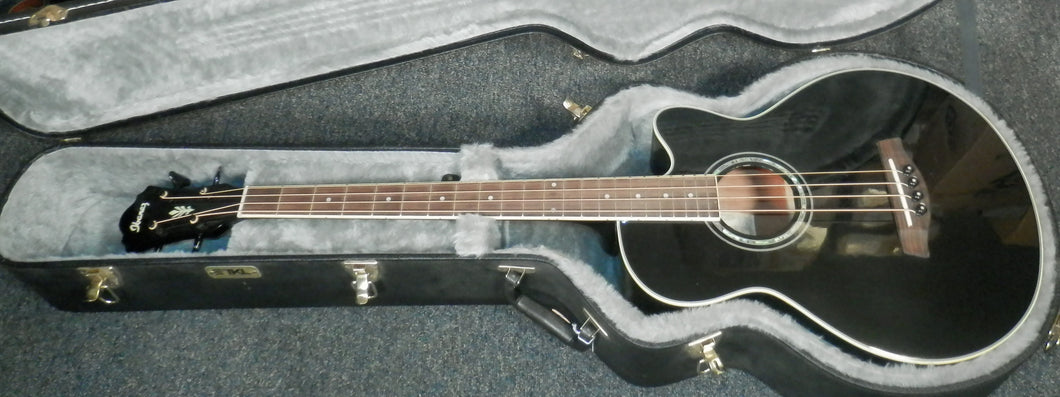 Ibanez AEB10BE-BK-14-02 Black Acoustic Electric Bass with case used