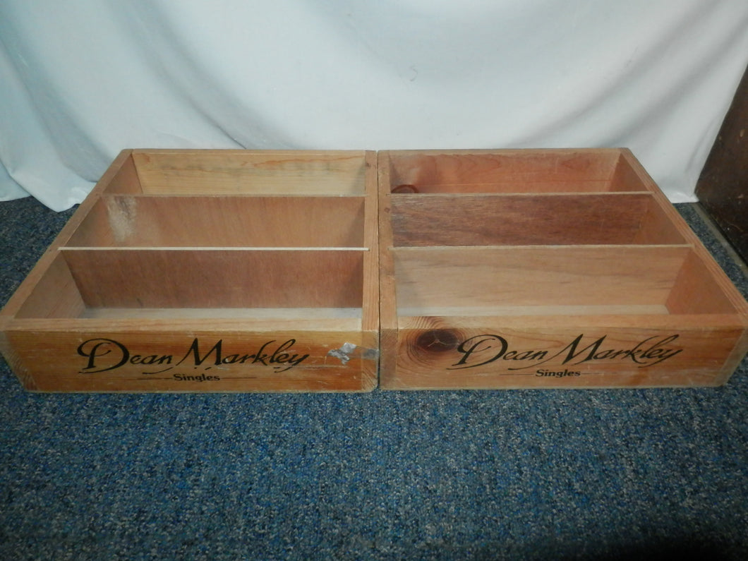 Dean Markley Wooden Boxes for Guitar String Retail Display used Pair of 2 boxes