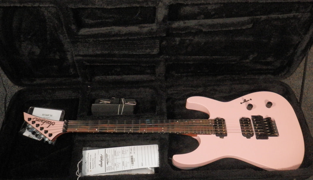 Jackson American Virtuoso Floyd Rose Shell Pink 24-fret electric guitar with case used