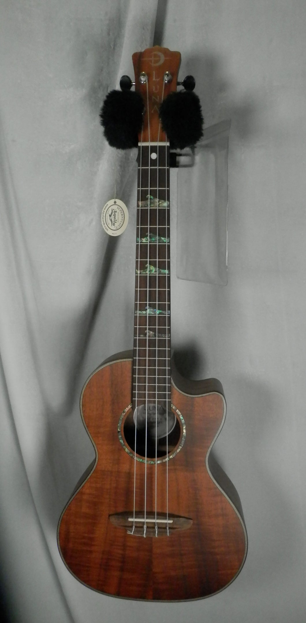 Luna UKE HTT KOA Uke High Tide Koa Tenor Ukulele w/Preamp + Gig Bag NEW