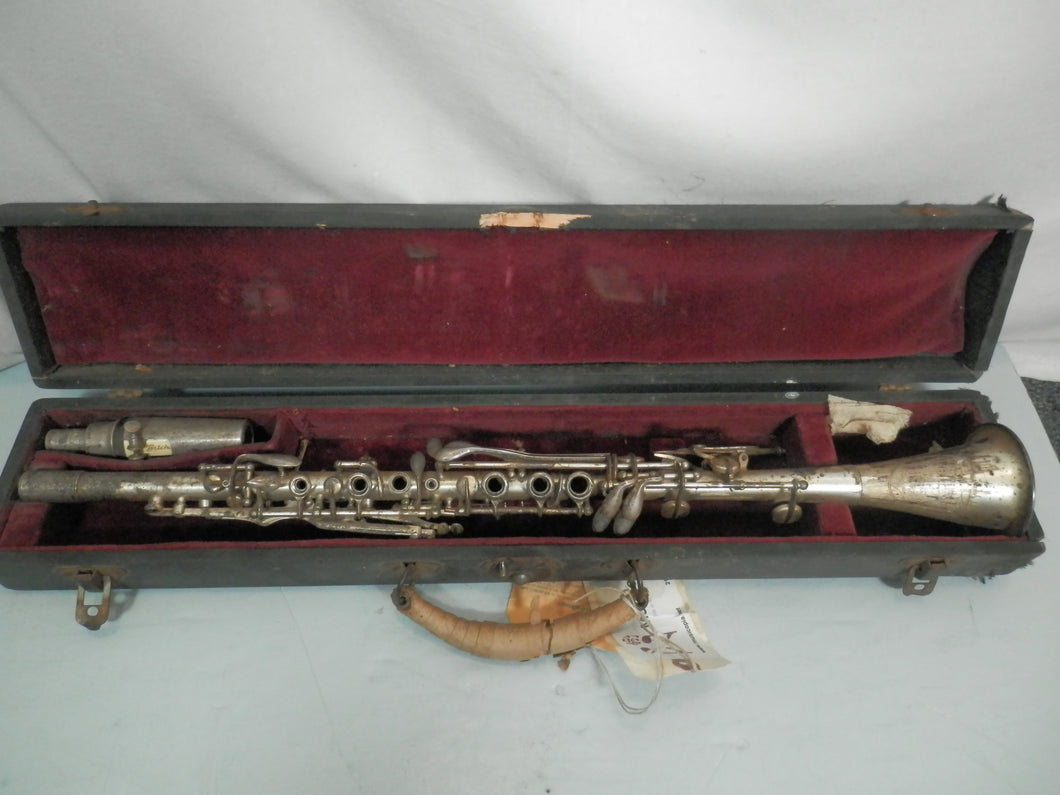 Cavalier Metal Clarinet with case + mouthpiece vintage AS-IS For parts or project