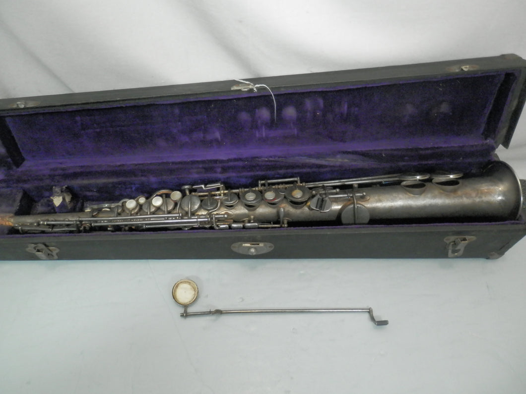 Buescher True Tone Low Pitch Soprano Saxophone vintage 1925 AS-IS For parts or repair