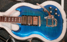 Load image into Gallery viewer, Gibson SG Deluxe Cobalt Blue Fade Bigsby Triple Humbucker with case 2013
