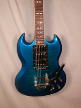 Load image into Gallery viewer, Gibson SG Deluxe Cobalt Blue Fade Bigsby Triple Humbucker with case 2013
