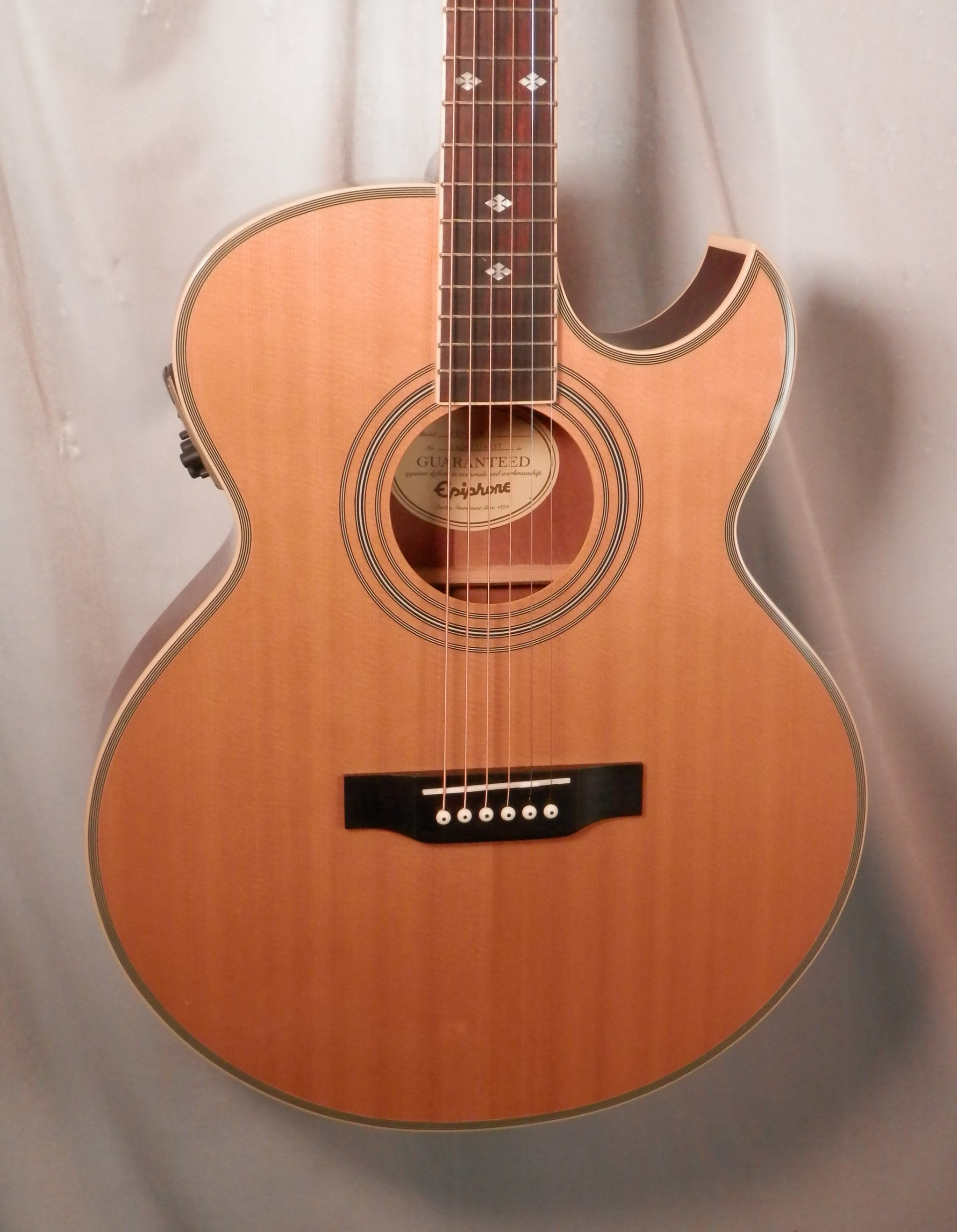 Epiphone PR 5E/N Natural Cutaway Acoustic Electric Guitar used – Al Bien's  West Chester Music Store