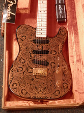 Load image into Gallery viewer, Fender James Burton Signature Telecaster Black Gold Paisley with tweed case used 2002 USA Tele
