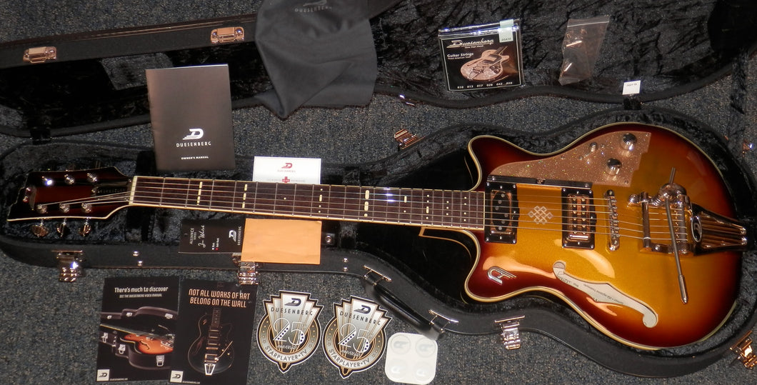 Dusenberg Joe Walsh Alliance Series Gold Burst Semi-Hollow electric guitar with case used