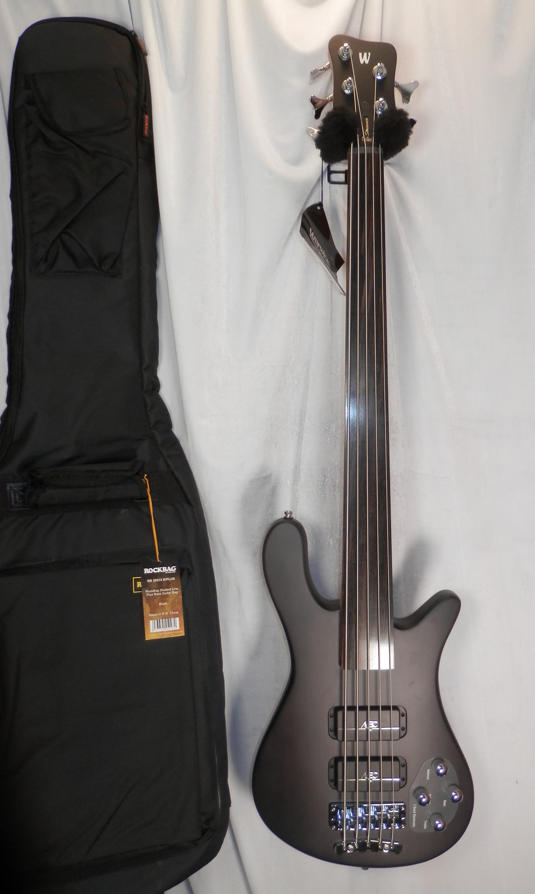 Warwick RockBass Streamer Standard 5 String Fretless Nirvana Black Transparent Satin with gig bag new