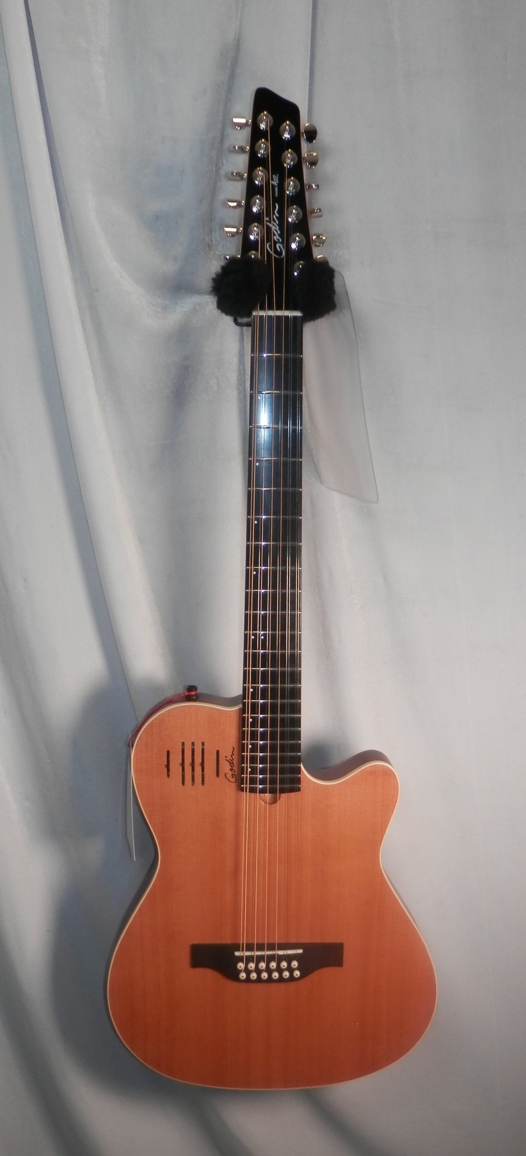 Godin 025343 A12 Natural SG Solid Cedar 12 string steel string guitar with gig bag