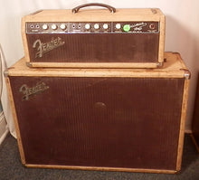 Load image into Gallery viewer, Fender Brownface Bassman Amp Guitar Tube Head and Cabinet vintage used
