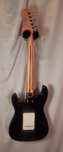 Load image into Gallery viewer, Squier by Fender Affinity Strat Black with Gold Pickguard electric guitar Alnico V Pickups used
