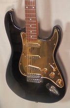 Load image into Gallery viewer, Squier by Fender Affinity Strat Black with Gold Pickguard electric guitar Alnico V Pickups used
