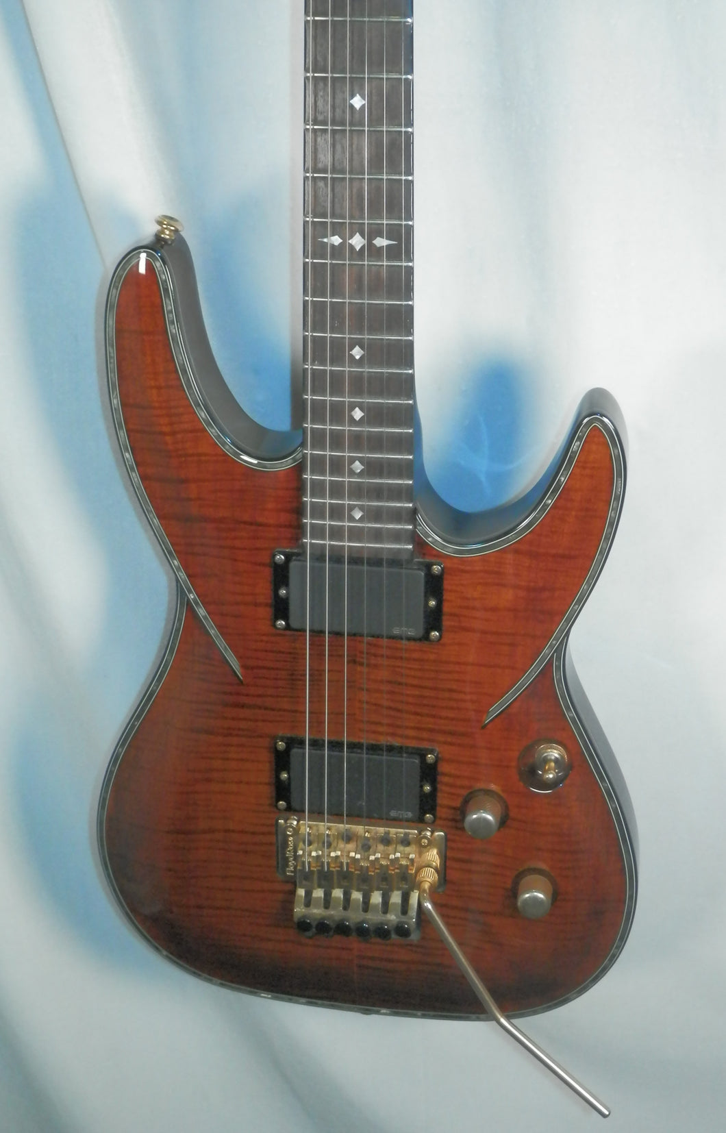 DBZ Barchetta FM Tiger's Eye Floyd Rose 22-fret electric guitar used