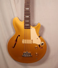 Load image into Gallery viewer, Epiphone Jack Casady Signature Bass Gold Finish Semi-Hollow Electric Bass with case used
