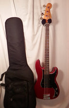 Load image into Gallery viewer, Fender Made in Mexico Nate Mendel Precision Bass Road Worn Candy Apple Red electric bass with gig bag 2023
