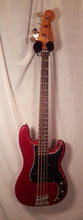 Load image into Gallery viewer, Fender Made in Mexico Nate Mendel Precision Bass Road Worn Candy Apple Red electric bass with gig bag 2023
