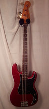 Load image into Gallery viewer, Fender Made in Mexico Nate Mendel Precision Bass Road Worn Candy Apple Red electric bass with gig bag 2023
