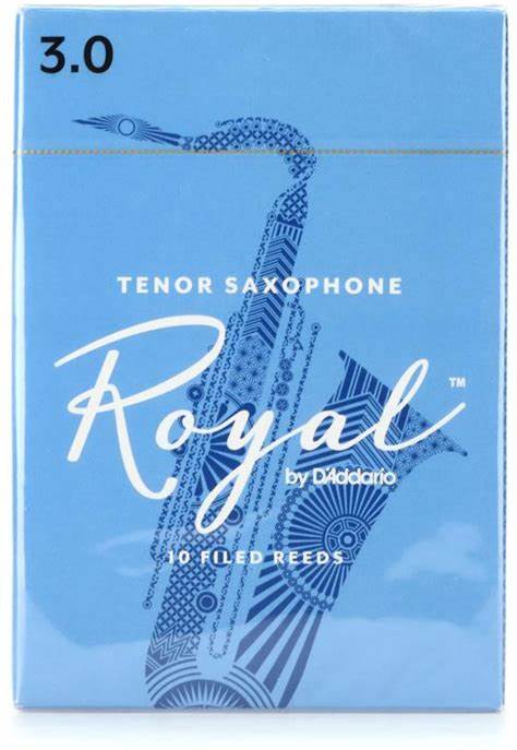 Rico Royal Tenor Saxophone Reeds Strength 3.0 (10 pack filed)