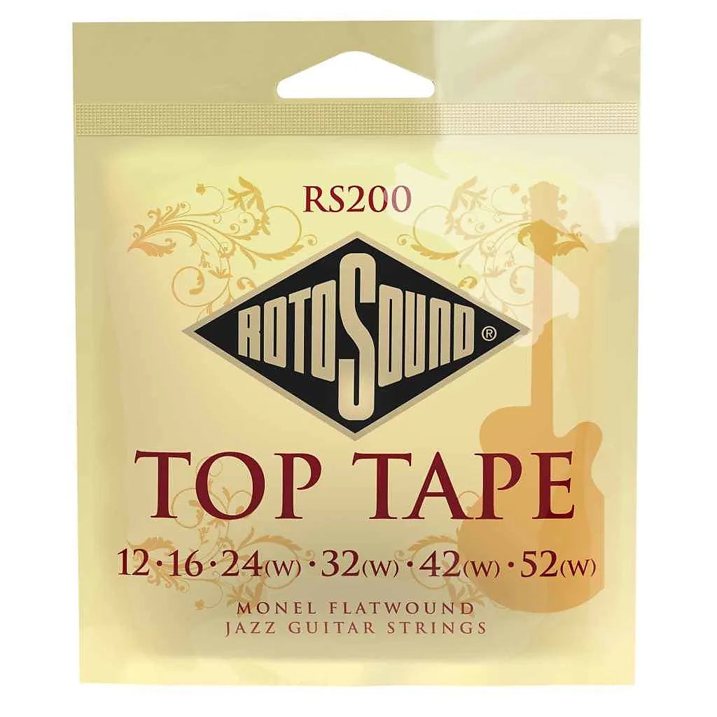 Rotosound RS200 Top Tape Monel Flatwound Jazz Guitar Strings 12-52