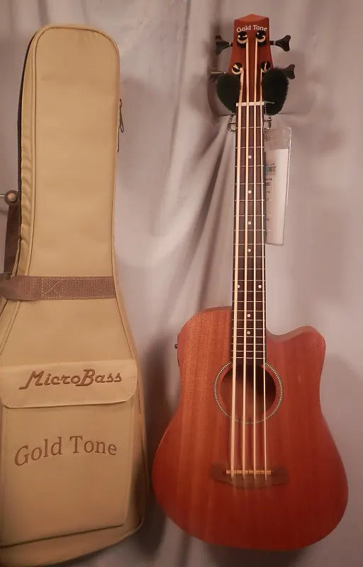 GoldTone Fretted Acoustic Electric Micro Bass with gig bag 23