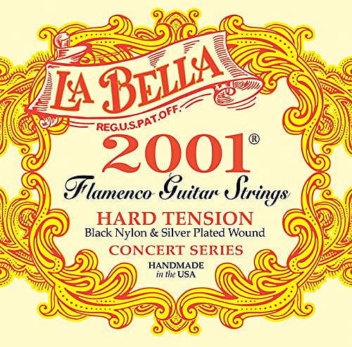 La Bella 2001 Black Nylon & Silver-plated Wound Flamenco Guitar Strings - Hard Tension