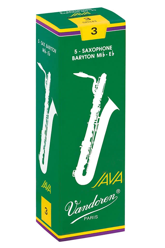 Vandoren SR343 Java Green Baritone Saxaphone Reeds - Strength 3 (Box of 5)