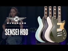 Load and play video in Gallery viewer, Reverend Sensei H90 Periwinkle Burst Set-Neck Electric Guitar with Two Tone Teardrop Case used
