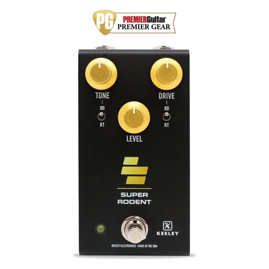 Keeley Super Rodent 4-in-1 Series Overdrive & Distortion: SD-1 (SD) & RAT (RT) Tones with Hybrid Modes