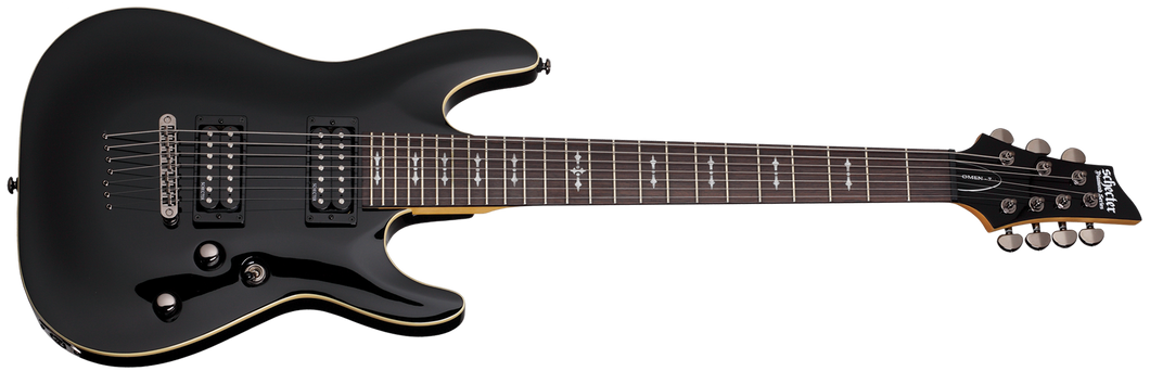 Schecter Model # 2066 Omen-7 Black 7 string electric guitar