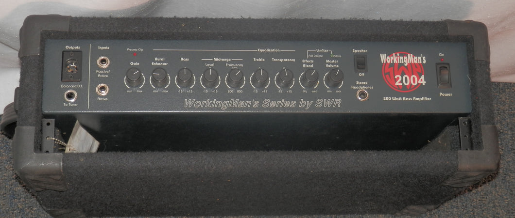 SWR Workingman's 2004 200 watt Bass Amp Head with wooden rack case used