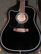 Load image into Gallery viewer, Takamine EF341SCLH Black Dreadnought Cutaway Acoustic Electric Lefty Solid Cedar Top with case
