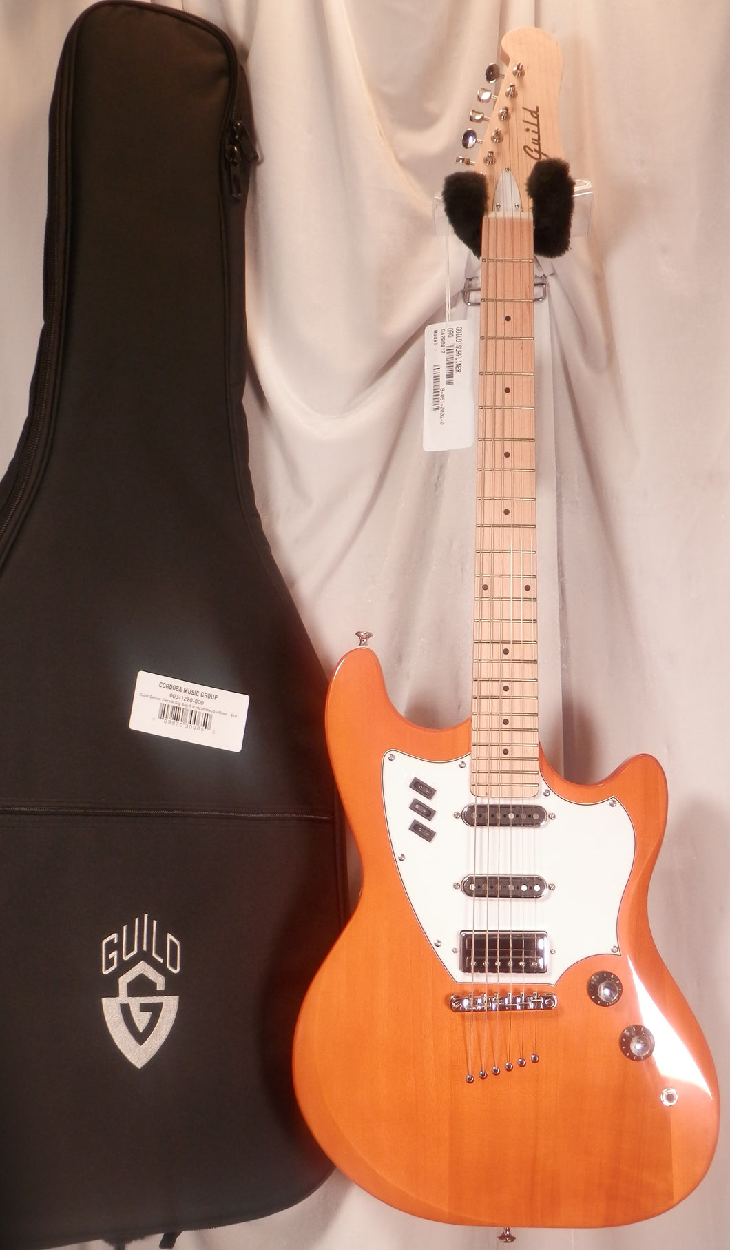 Guild Surfliner Sunset Orange Solid Body Electric Guitar with Deluxe Guild Gig Bag