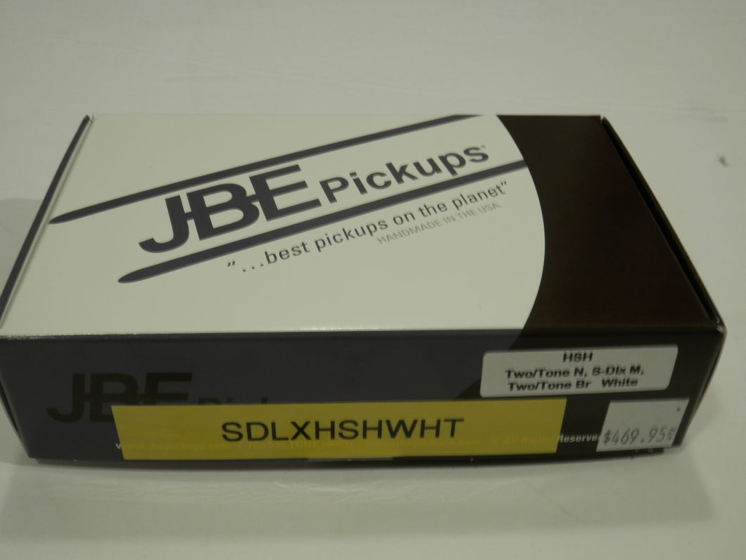 Joe Barden Engineering (JBE Pickups) HSH Set (Two/Tone HB Neck- S-Dlx Middle -Two/Tone HB Bridge) White