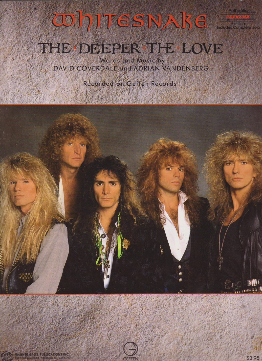 The Deeper Your Love Guitar Tab Music by Whitesnake Published by Warner Brothers