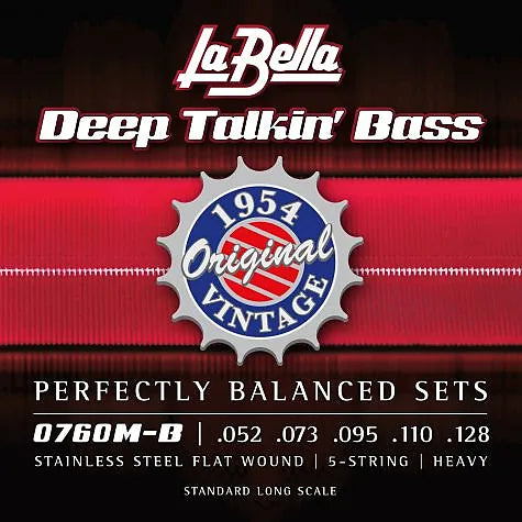 La Bella 0760M-B (5 String) Heavy gauge Deep Talkin’ Bass, 1954 “Original” Style Bass Strings