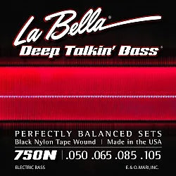 La Bella 750N Black Tape Wound Bass Strings for 4 String