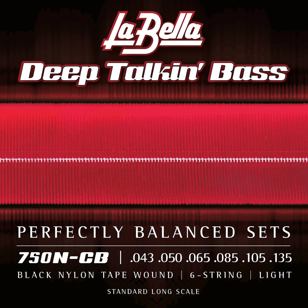 La Bella 750N-CB Black Nylon Tape, 6-String, Light